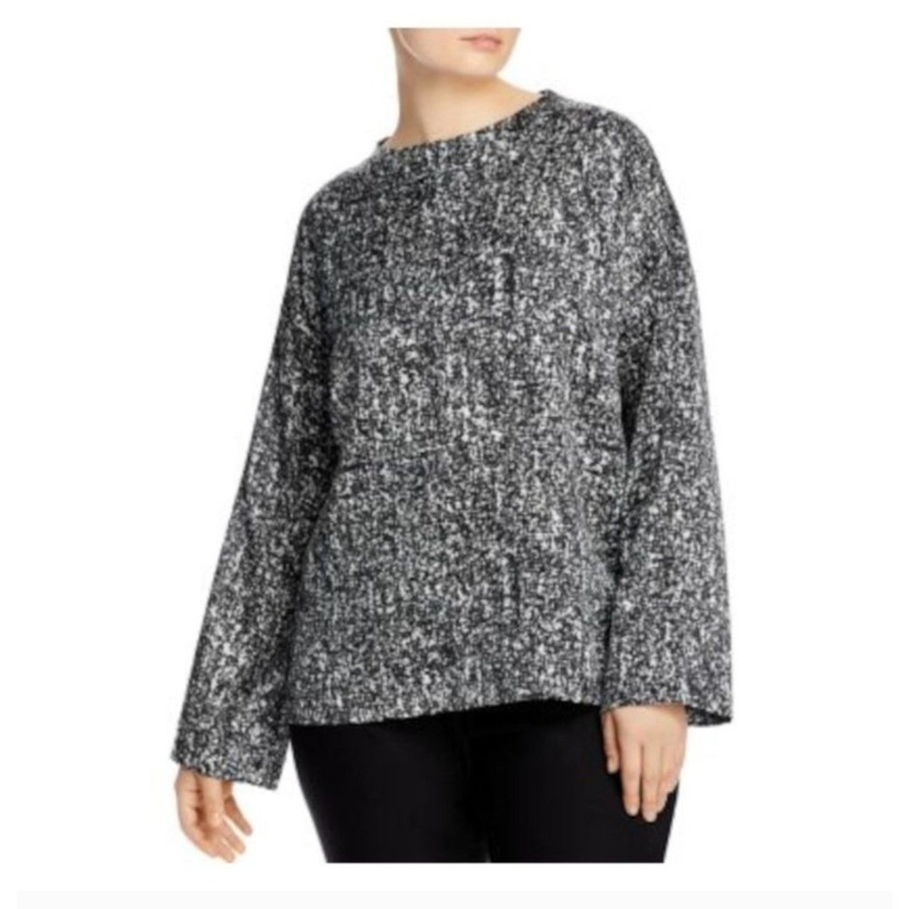 Eileen Fisher Prism Silk Organic Cotton Relaxed Top Old Money NWT L